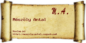 Mészöly Antal névjegykártya